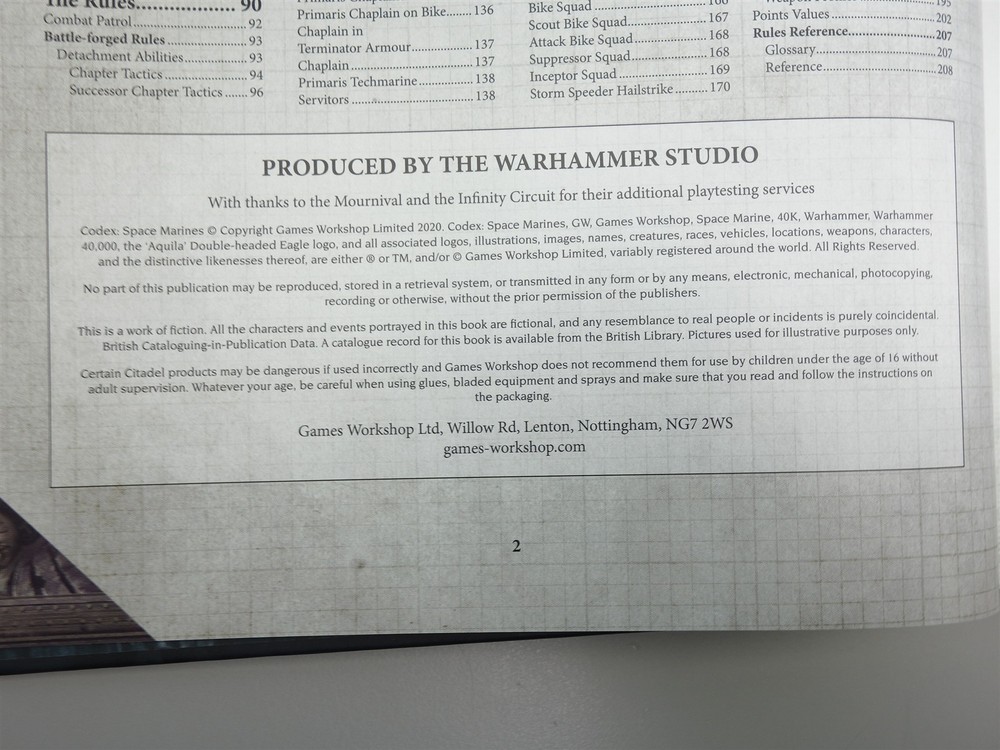 Warhammer 40k Codex Army Book - Space Marines (oop 9th Edition Hardback )