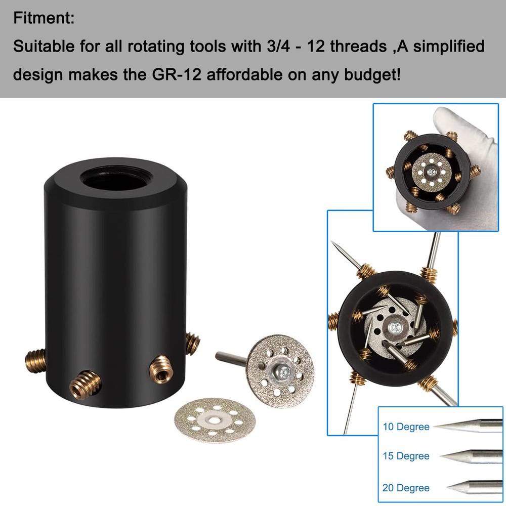 For TIG Welding GR-12 Tungsten Grinder & Sharpener Multi-Angle Offsets Head Tool