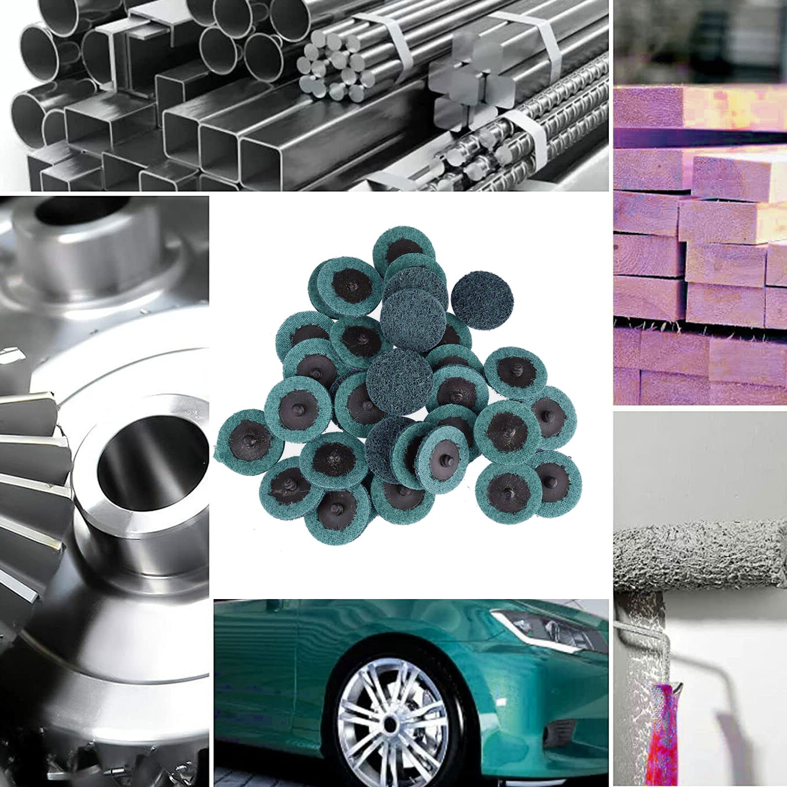 50PCS 2 inch Fine Surface Conditioning Discs Roll Lock Die Grinder Sanding Pads