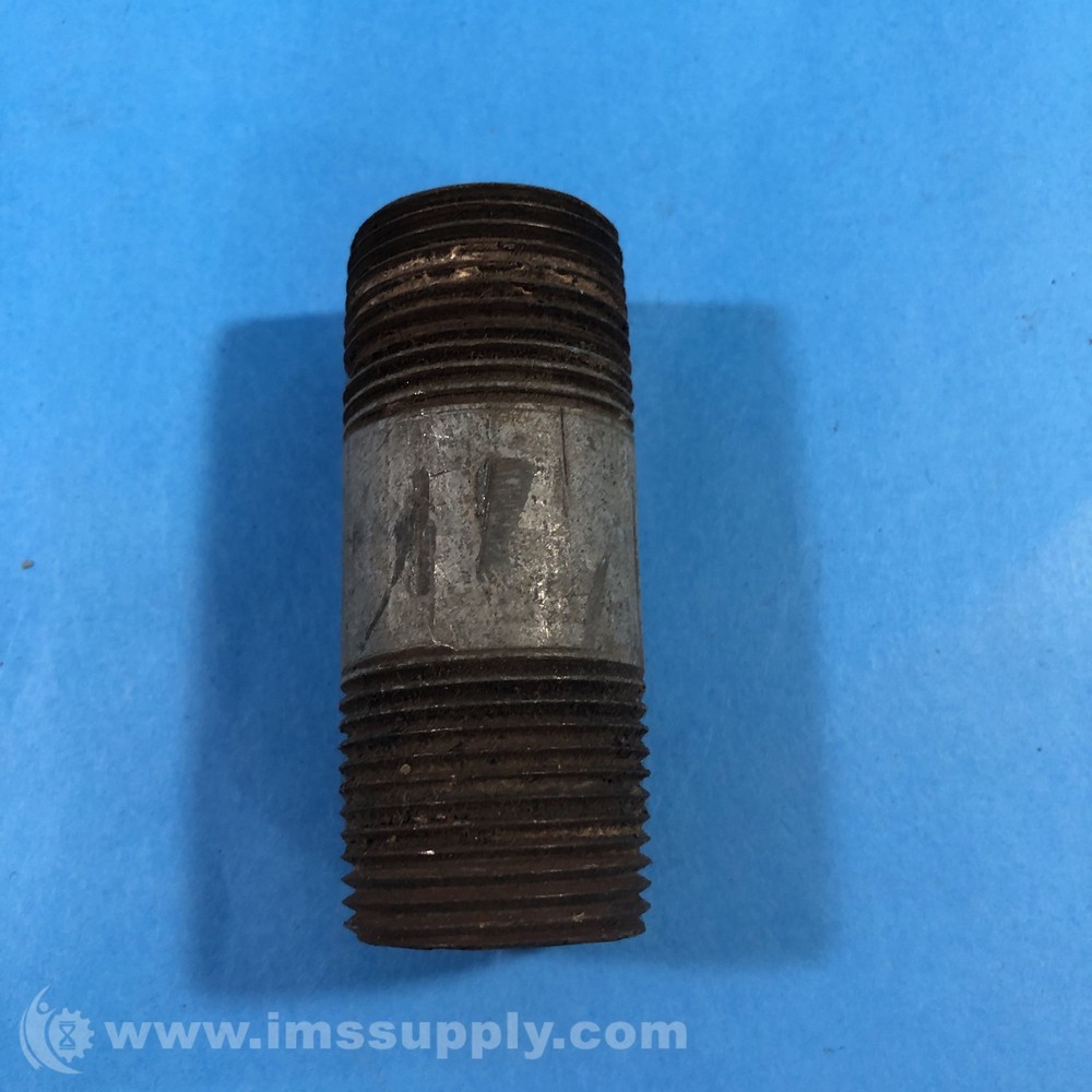 Double Ended Partially Threaded Nipple Pipe, 3'' LG USIP