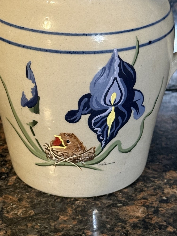 Ceramic Pitcher Art By Artist Signed