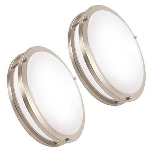 2-Pack 36W 13inch LED Flush Mount Ceiling 13inch 2pack without remote Silver