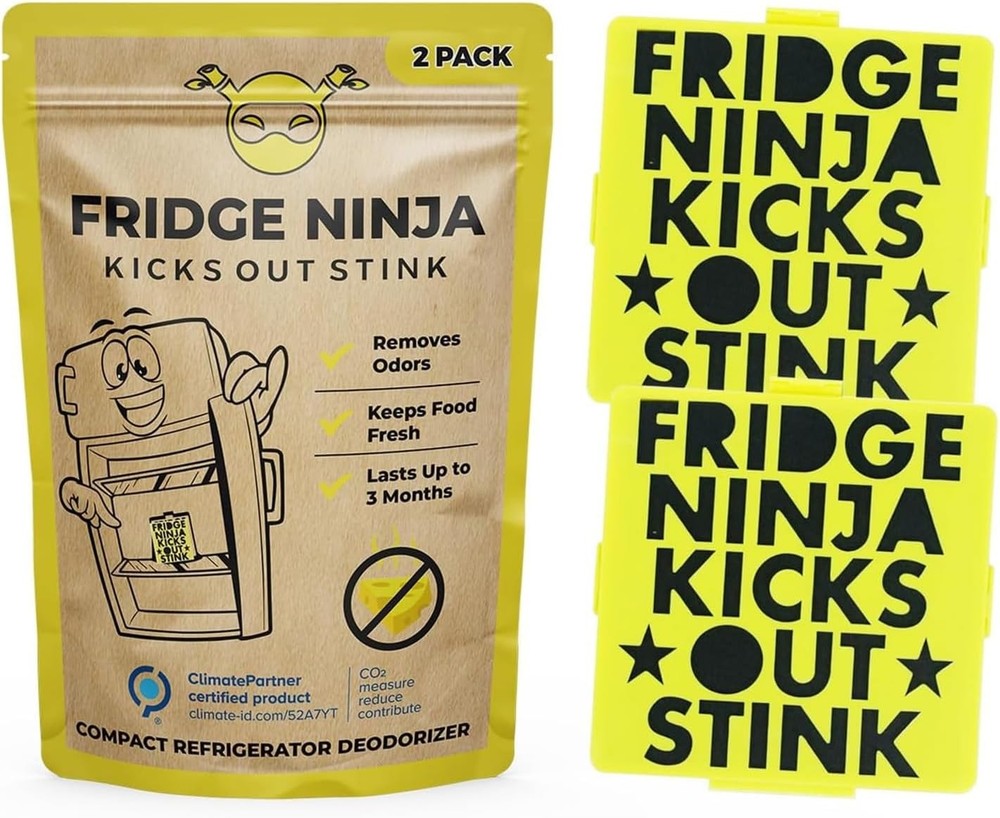Fridge Ninja Compact Fridge Deodorizer (2 Pack) - More Effective Than Baking
