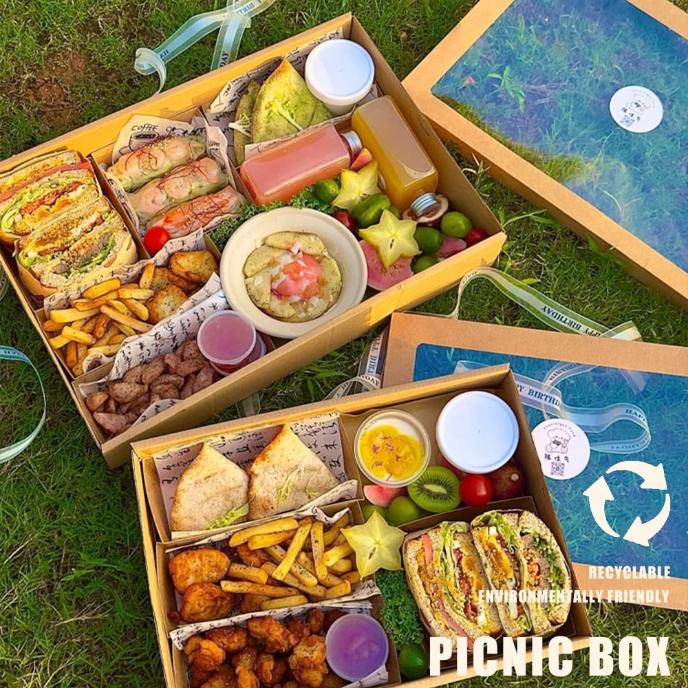 10 Pack Bakery Boxes with Window, 13.78x9.84x3.15 Inch Cookie Boxes, Large Ca...