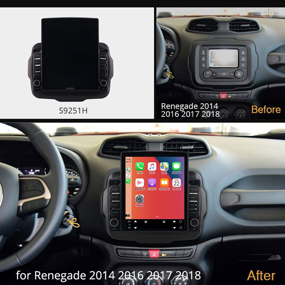 64GB 9.7'' For Jeep Renegade 2016-18 Android 13 Car Radio GPS Navi Carplay Wifi