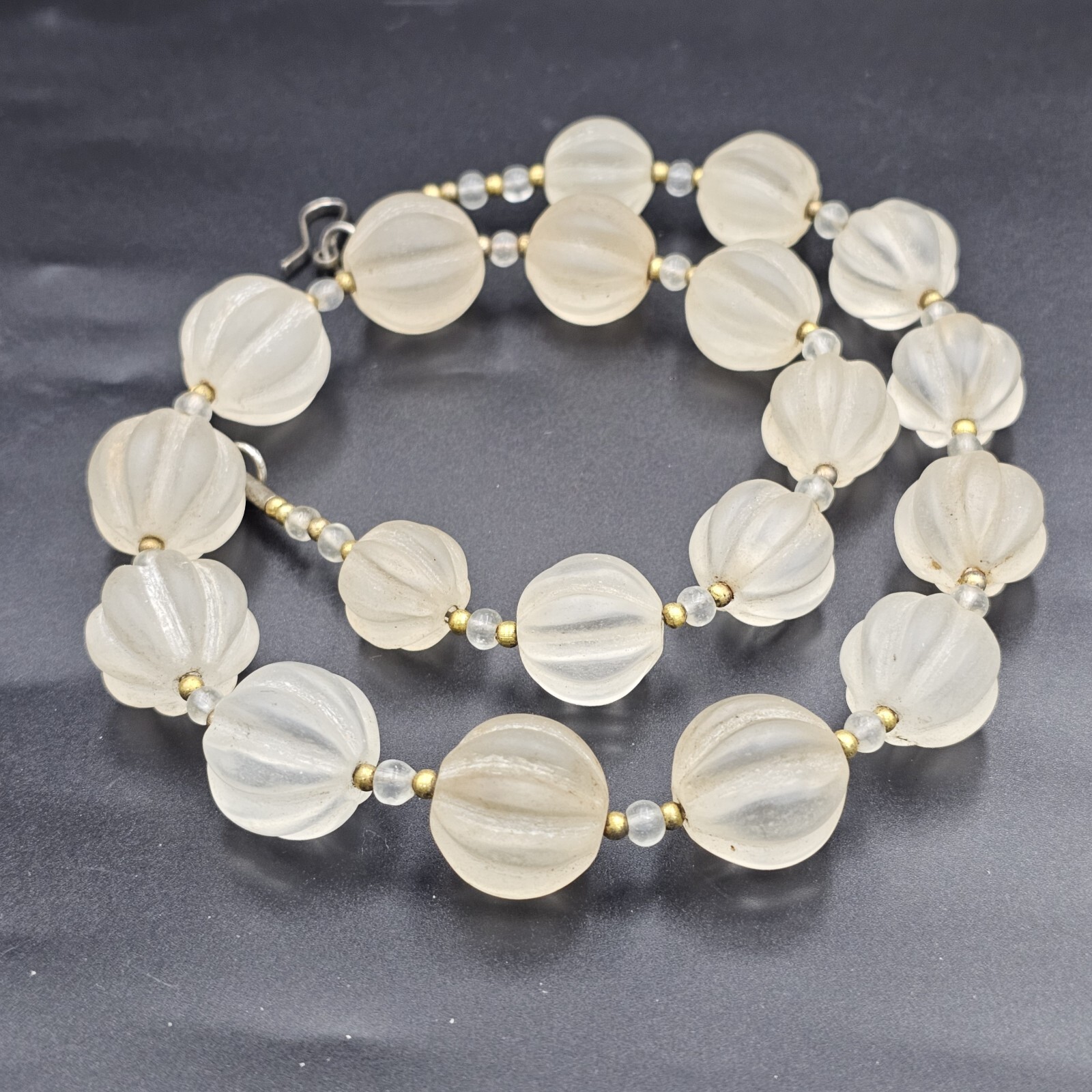 Himalayan Regions Old Crystals Beads Carving Necklace