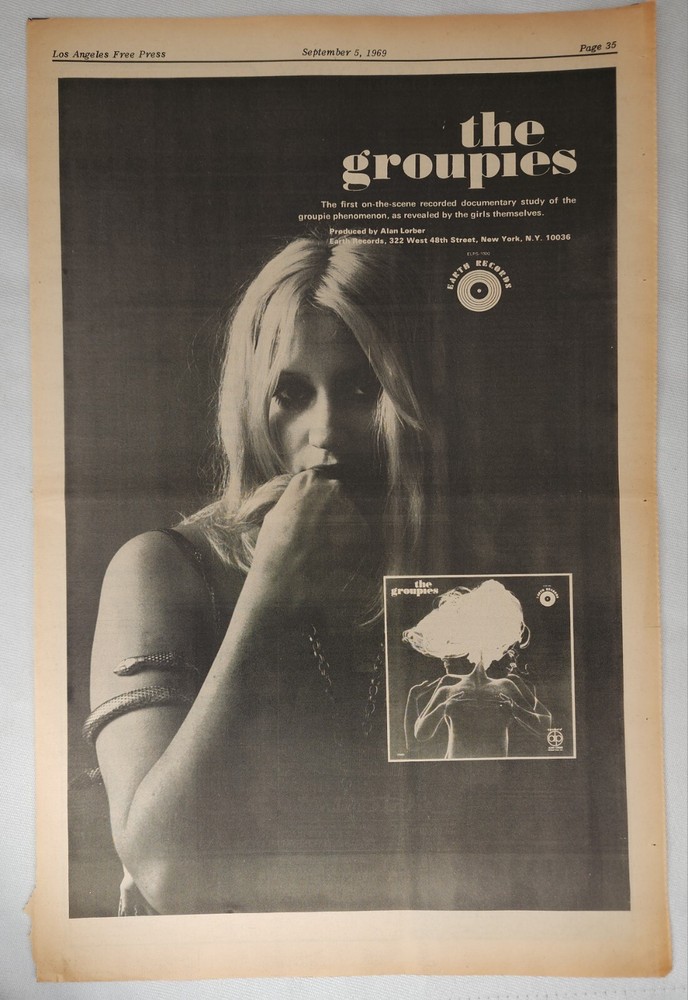 Vintage The Groupies Alan Lorber Crosby Stills Nash Young 1969 LA FREE PRESS