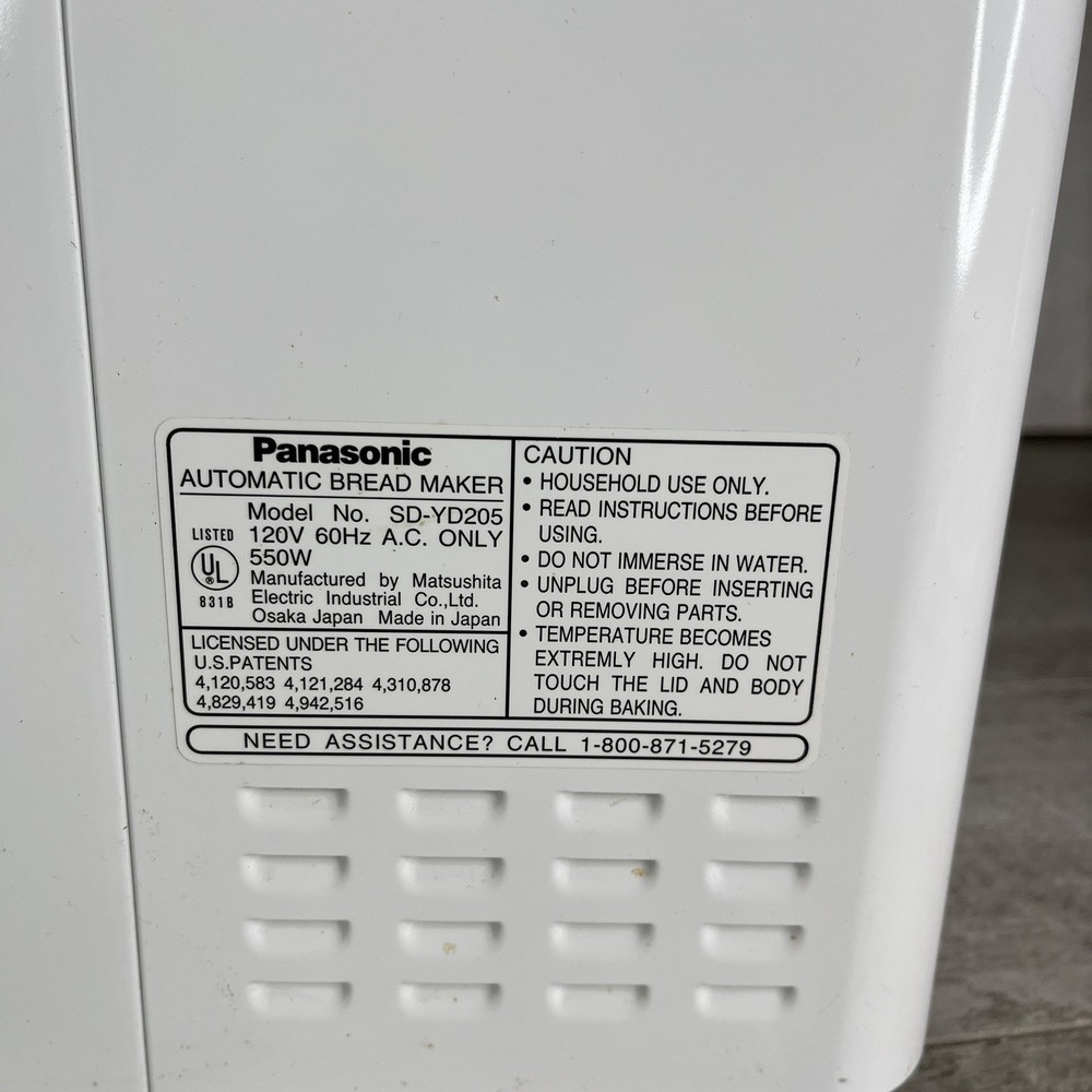 Panasonic Automatic Bread Maker Machine White SD-YD250 550W with Yeast Dispenser