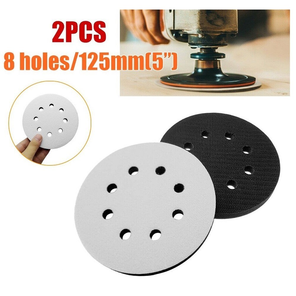 125Mm Sponge Interface Pad 2PCS 8-Hole Hook&Loop Inch Pads Soft Useful