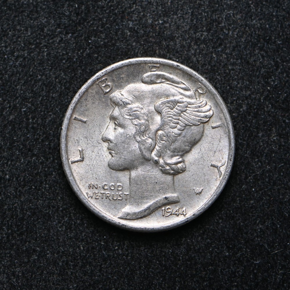 1944-D Mercury Silver Dime AU (bb19041)