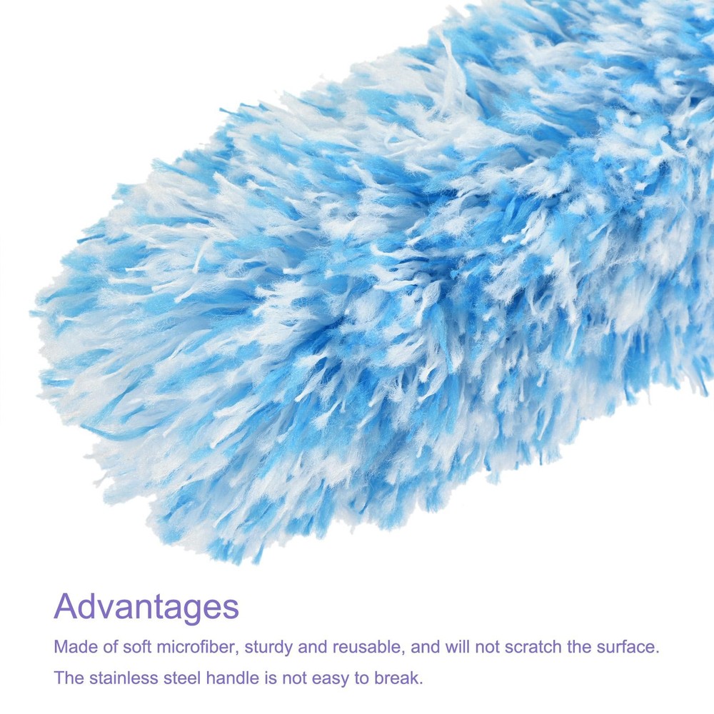 2Pcs 13.8 to 32.7 Inch Microfiber Duster Extendable Dusting Brush Blue