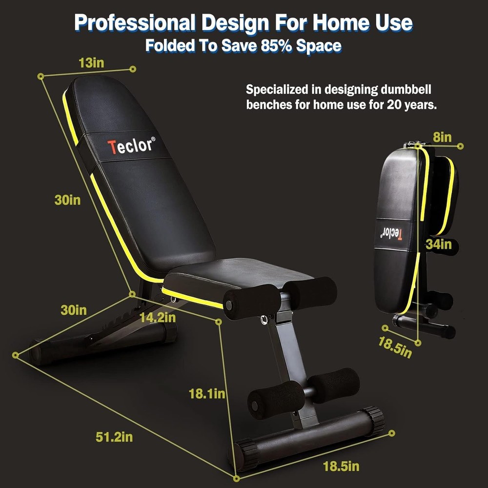 Adjustable Weight Bench, Foldable Workout Benches for Home Gym