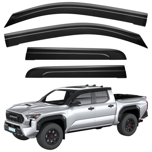 Low Profile Rain Guards Compatible with 2024 2025 2026 Tacoma Double Cab