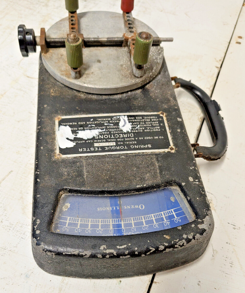 Owens-Illinois Spring Torque Tester, Screw Cap Torque Testing Machine