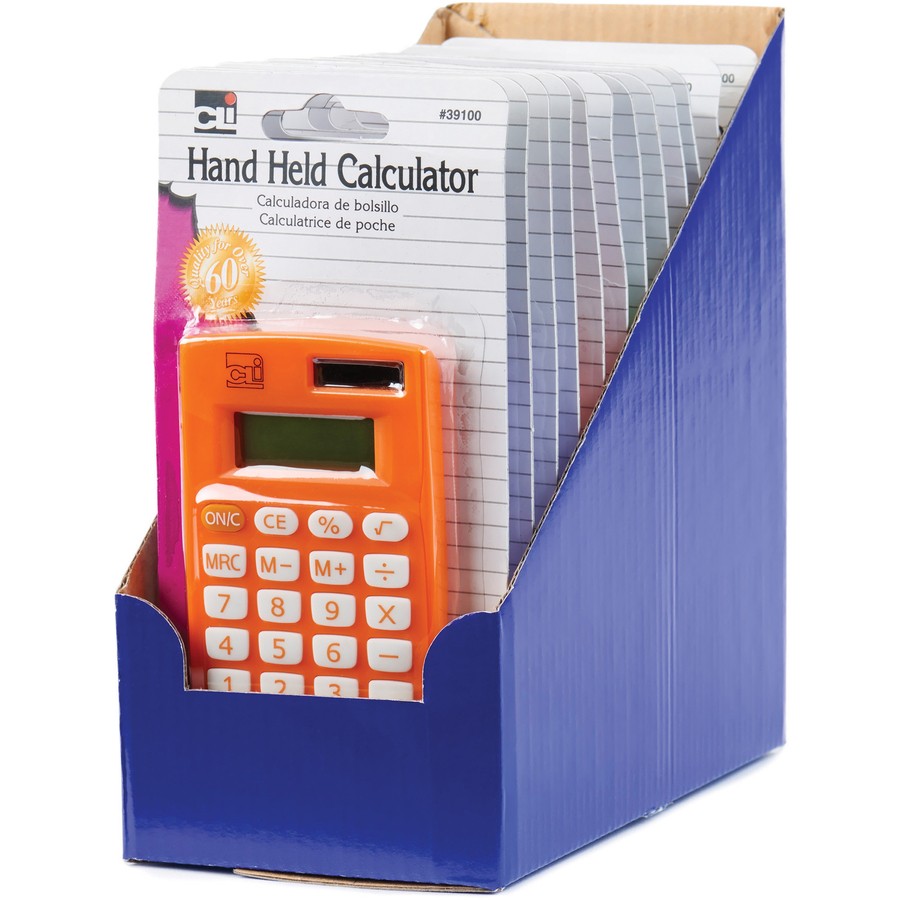 Charles Leonard 39100ST 8-Digit Hand Held Calculator Assorted