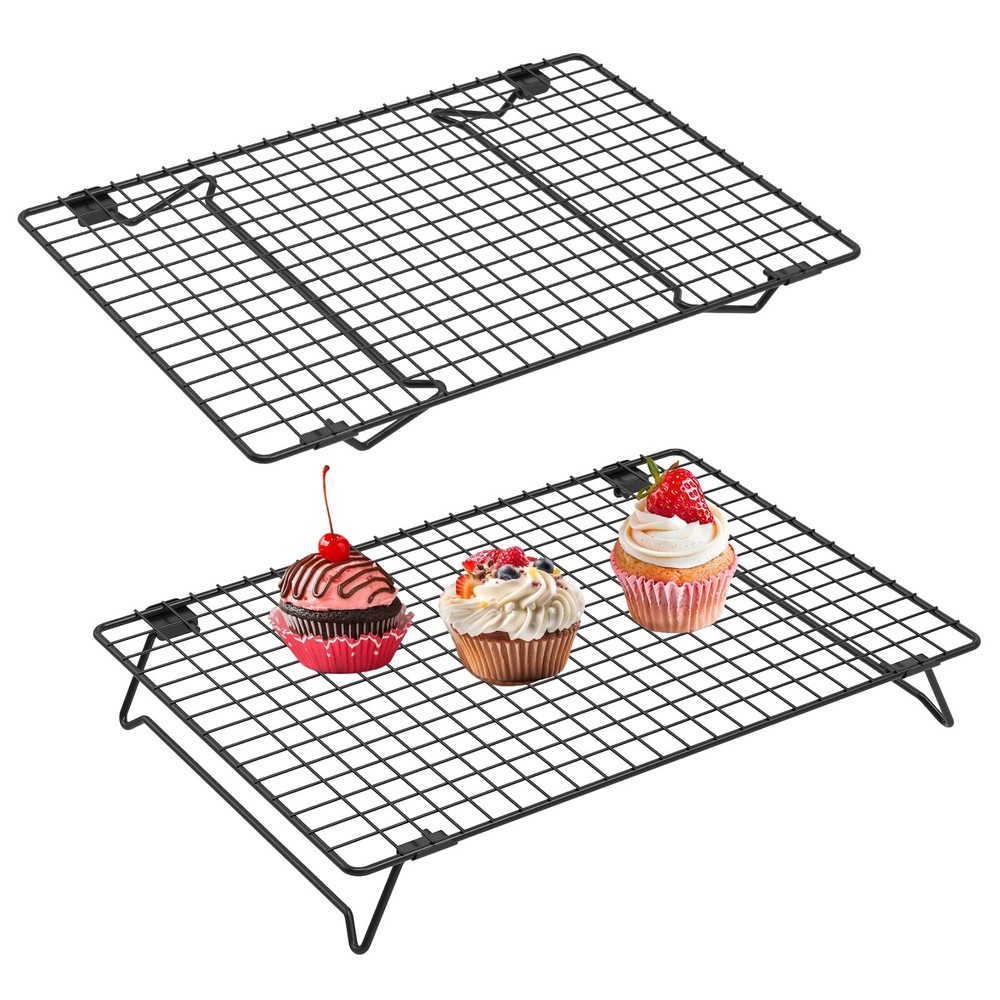 2 Pack Cooling Racks for Cooking and Baking, 13.4 x 9.4 Inch 2-Tier Stackable...
