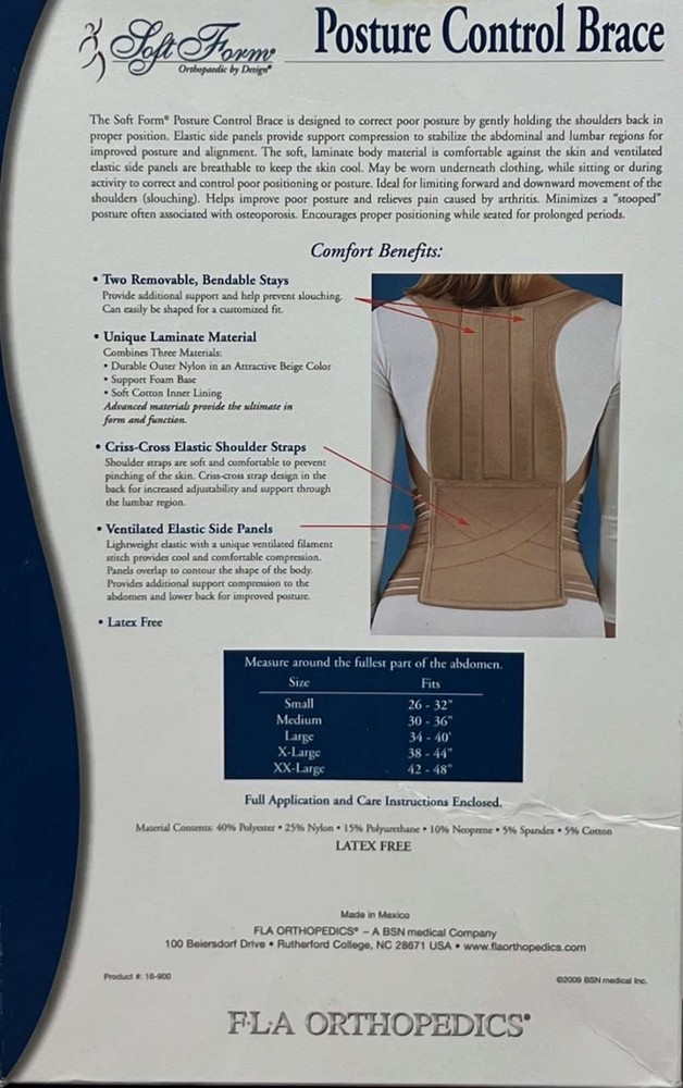 FLA Orthopedics Soft Form Posture Control Brace, Large