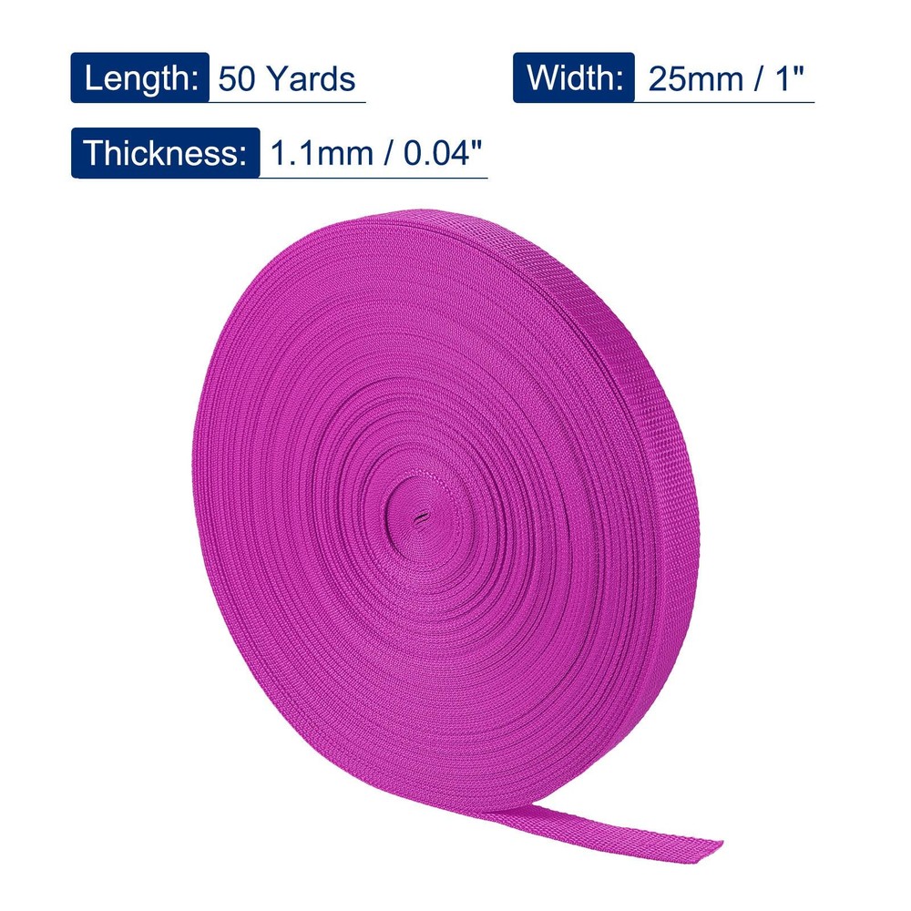 Lightweight Polypropylene Webbing Strap 1" 50 Yards Dark Rose Red Strapping