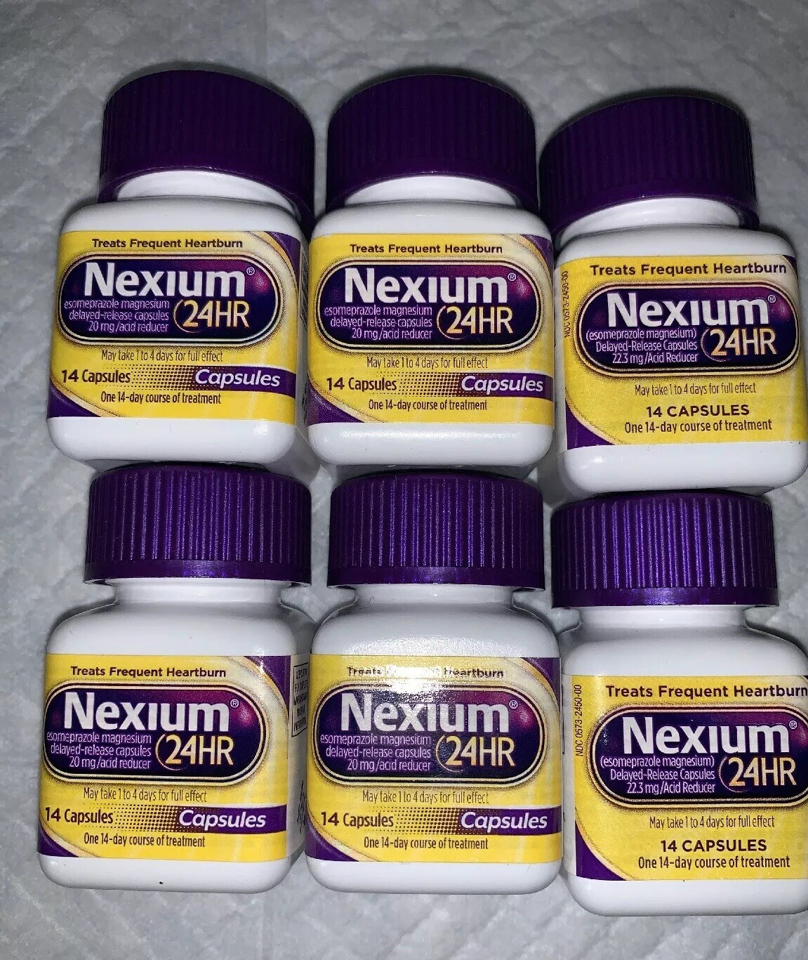 Lot Of 6 Nexium 24HR  14 Capsules Exp 10/2026