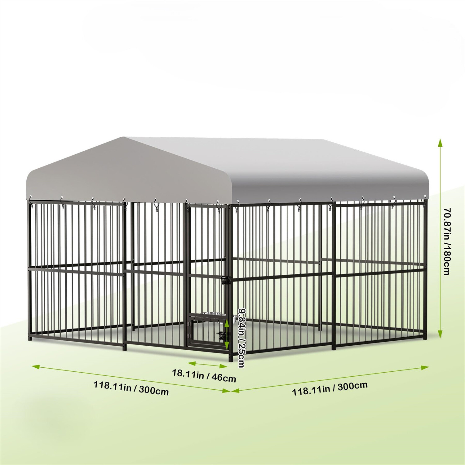 ✅10X10X6FT Heavy Duty Dog Cage with Roof Large Outdoor Dog Kennel Safety Locks