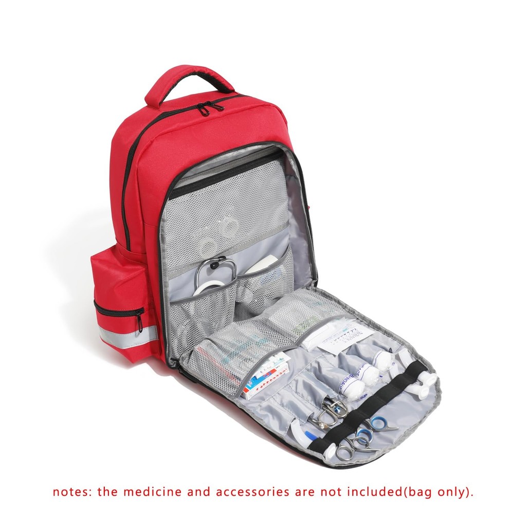 Empty First Aid Backpack Multi-Pocket Organizer for First Responders Trauma C...