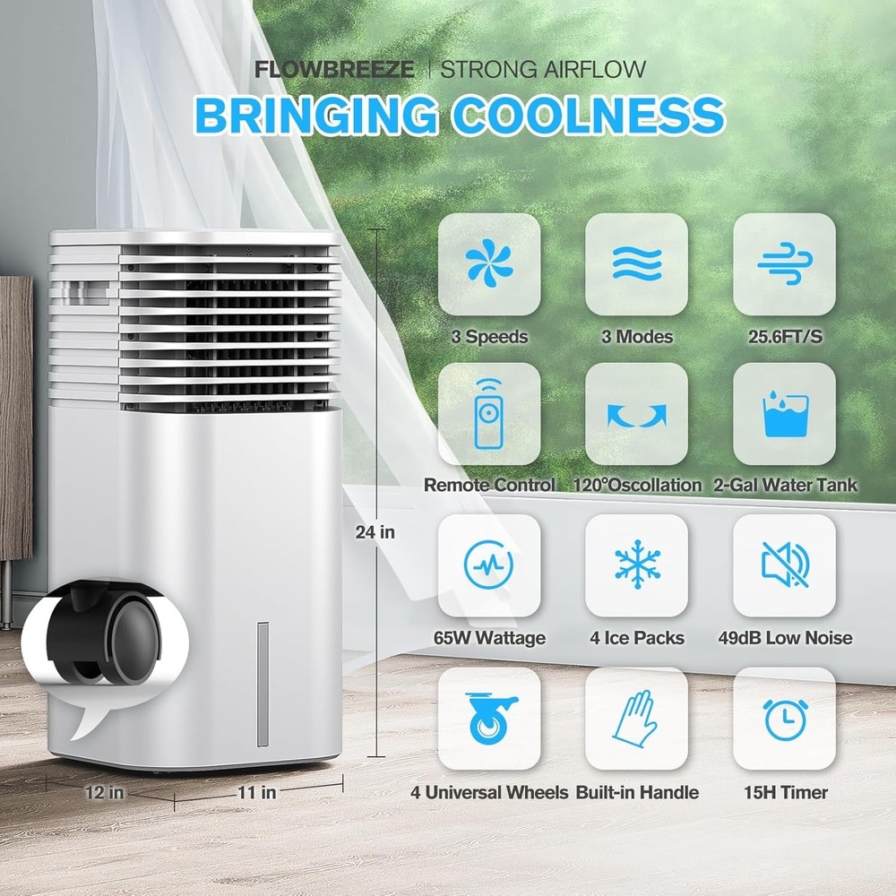 Effortless Cooling: Ultra-Quiet 3-in-1 Windowless AC with 120° Pivot Function