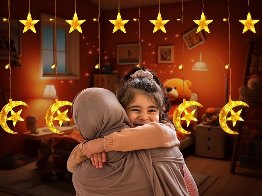 Cozy Indoor Ramadan String Lights - 17ft Remote Controlled with 8 Lighting Modes