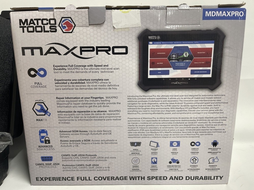 Matco Tools Model MDMAXPRO Scanner w/Case and Box