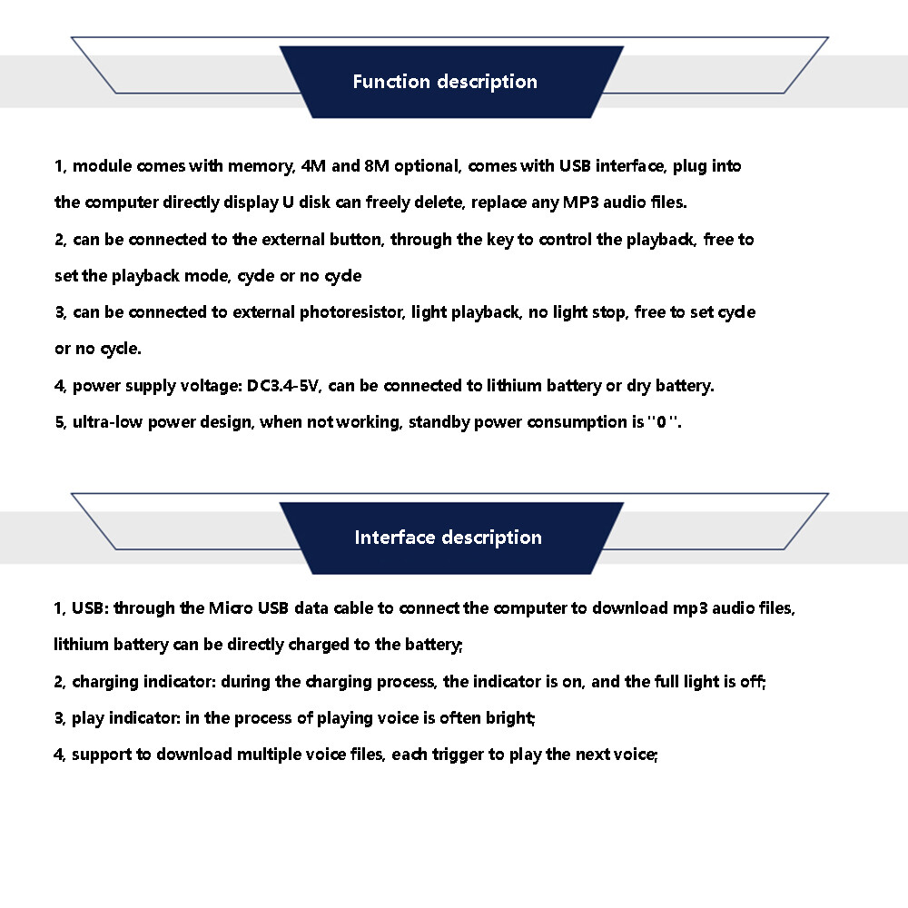 8M XF Greeting Card Module Audio Amplifier Board/Budio Decoder Adjustment USB