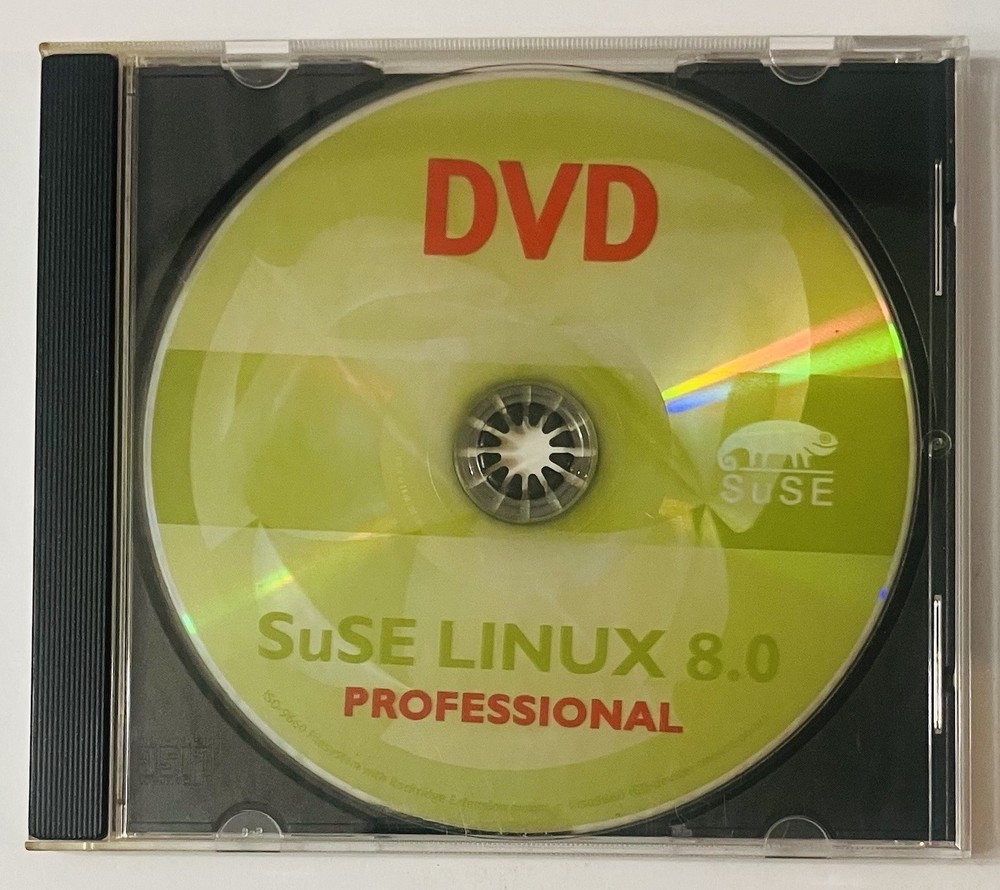 SuSE Linux 8.0 Professional DVD | Vintage Linux Install Disc | Tested | 2002 EXC