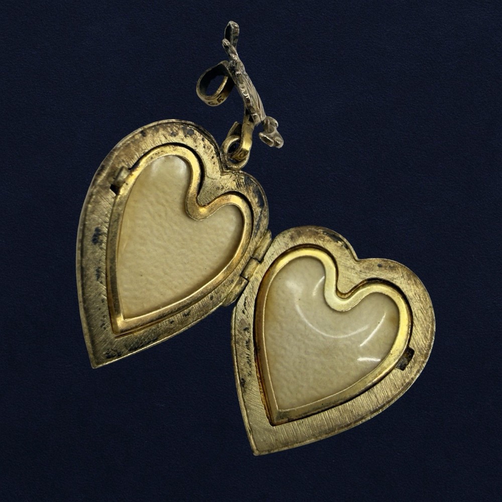 WWII Air Force Navy 10K G.F GOLD Sweetheart Heart LOCKET Pendant Watch Charm Fob
