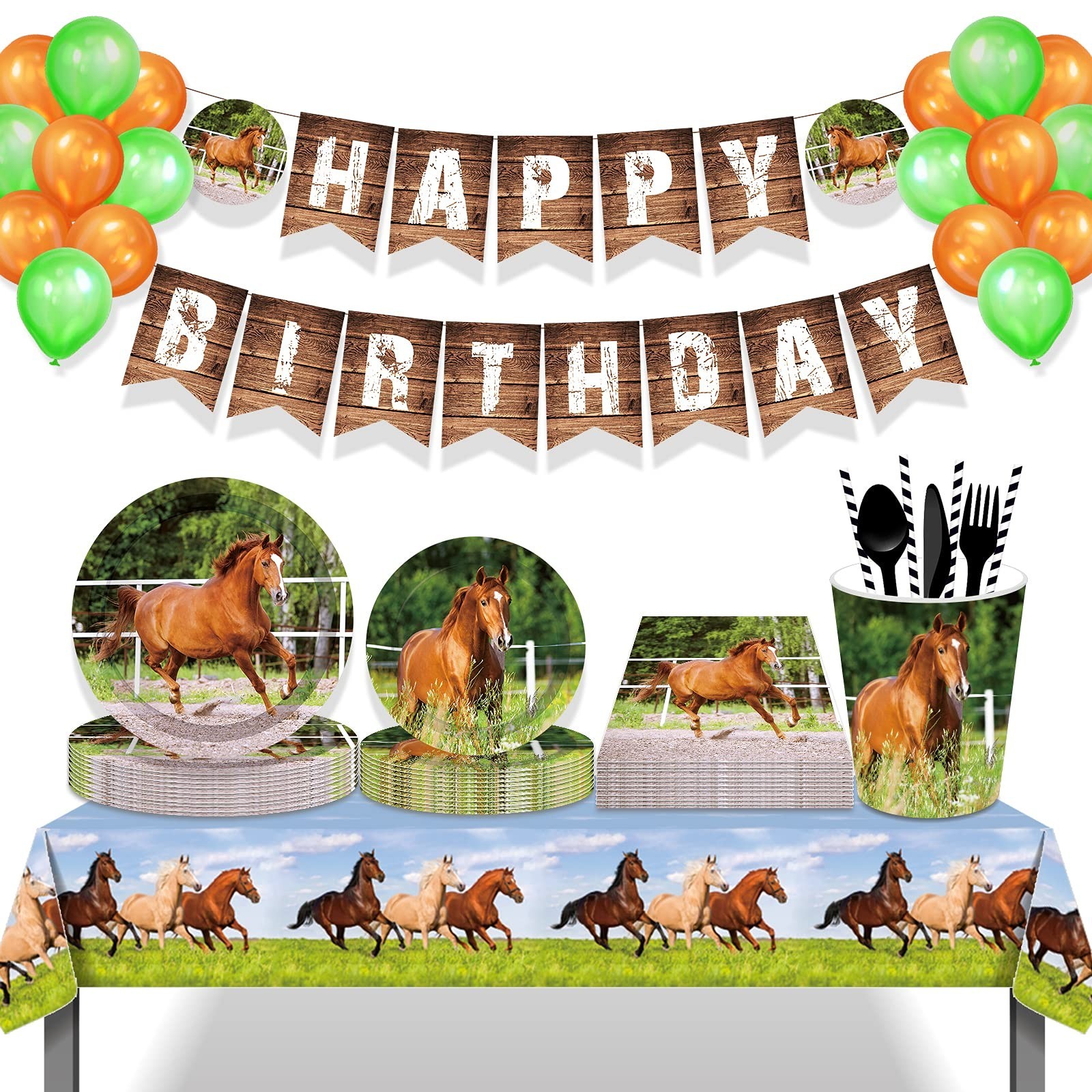 Lide Road Horse Racing Tablecover- 3 Pack 54 x 87 Inch Horse Table Cover Supp...