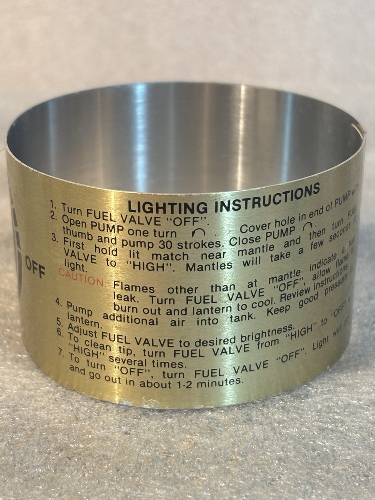 Coleman 288 CL2 Lantern Gold Toned Collar Frame Base Rest