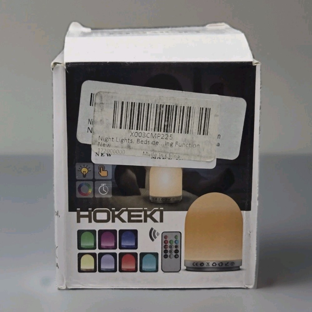 HOKEKI Bedside Night Light Remote Touch Sensor Brightness Level Lanyard NIB
