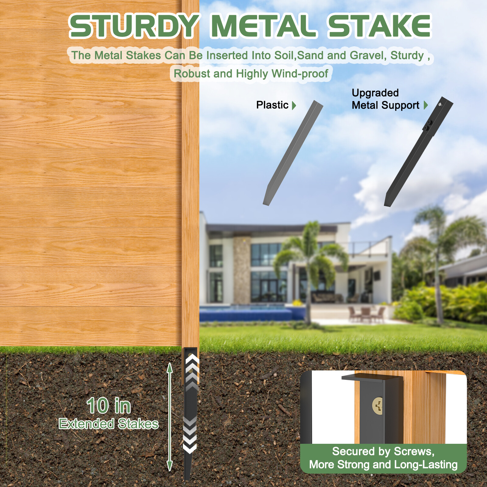 Panel de madera para cerramiento de aire acondicionado de 48 x 48，2 tablas