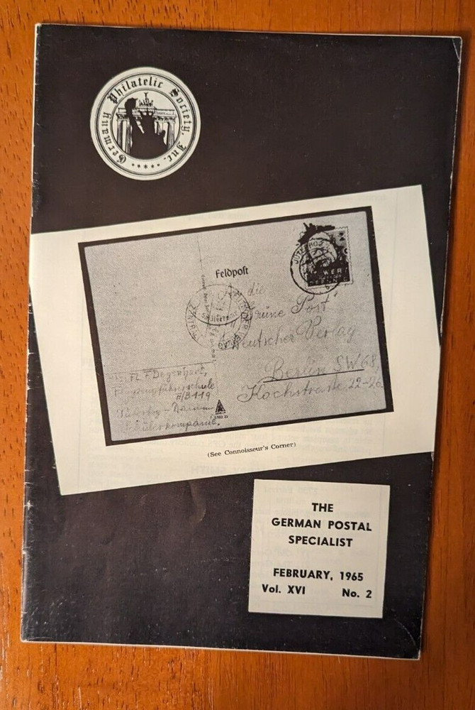 German Postal Specialist Feb '65 Concentration Camp Mail Postwar Post Paid Label