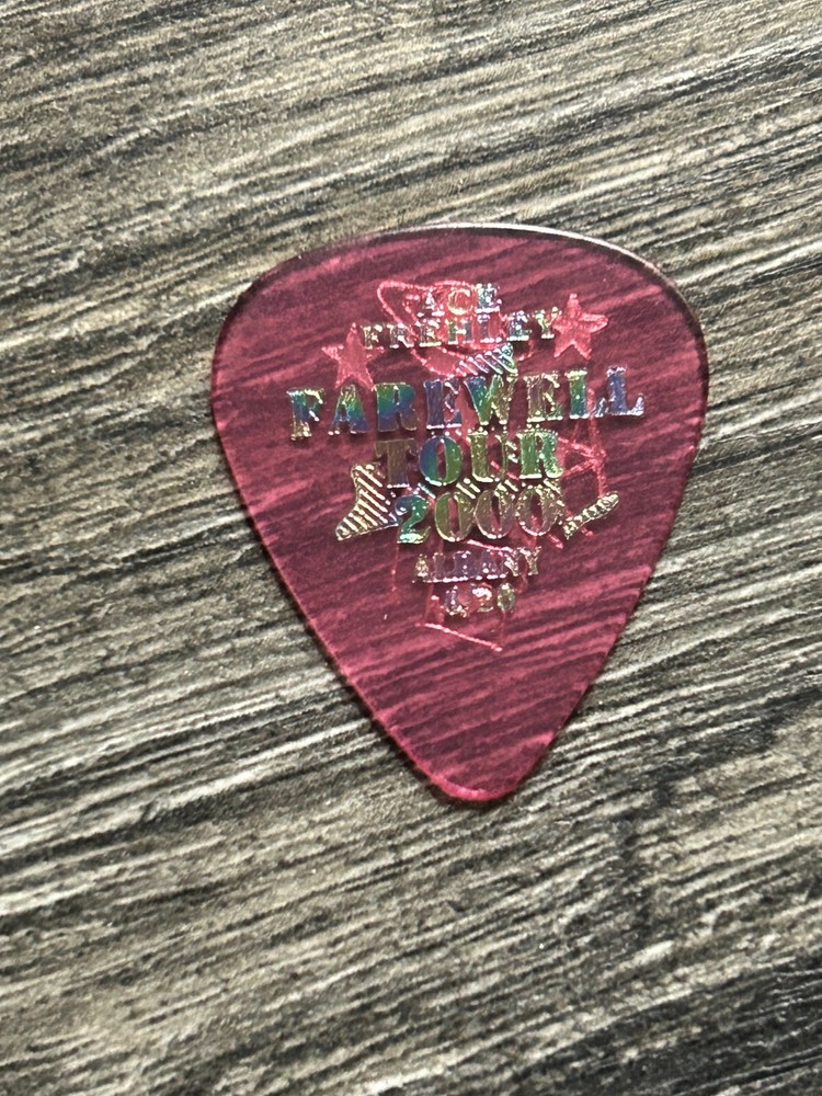 KISS Guitar Pick ACE FREHLEY Farewell Tour Albany NY Trans Red Vintage Kiss
