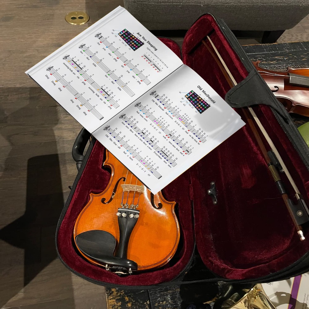 Beginner Violin Lesson Book Suitable for all Levels Color Coded Notes 50 A