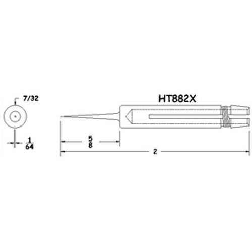 Hexacon HT882X 1/64" Sharp Conical Sleeve-Style Solder Tip for Micro-Stedi Irons