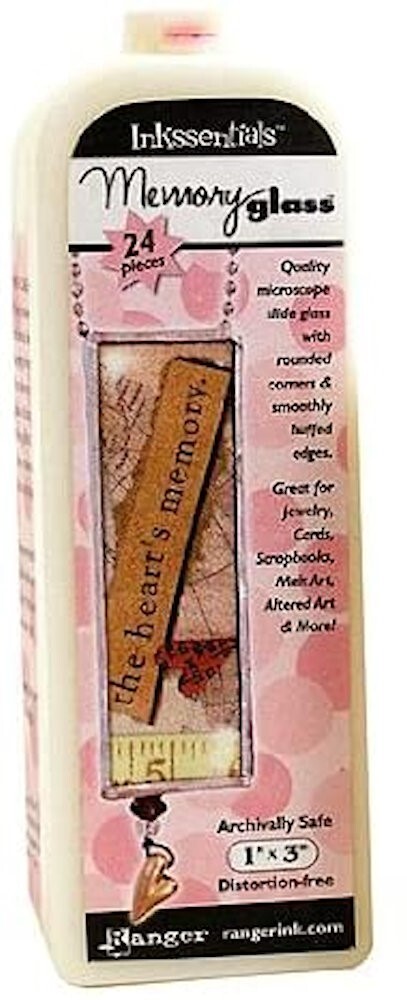 Microscope Slide, Memory Glass Clear 1x3" Rectangle 24 Altered Art Craft Glass *