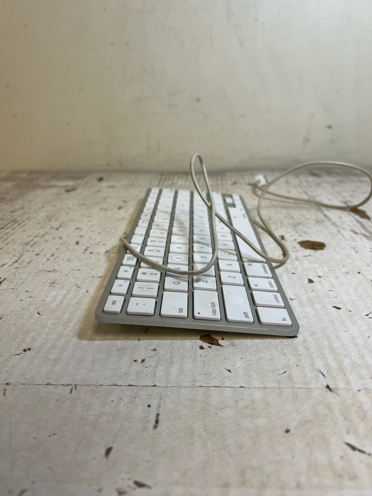 Apple A1242 Wired Keyboard White / Silver 2 Ports - Tested Working Complete