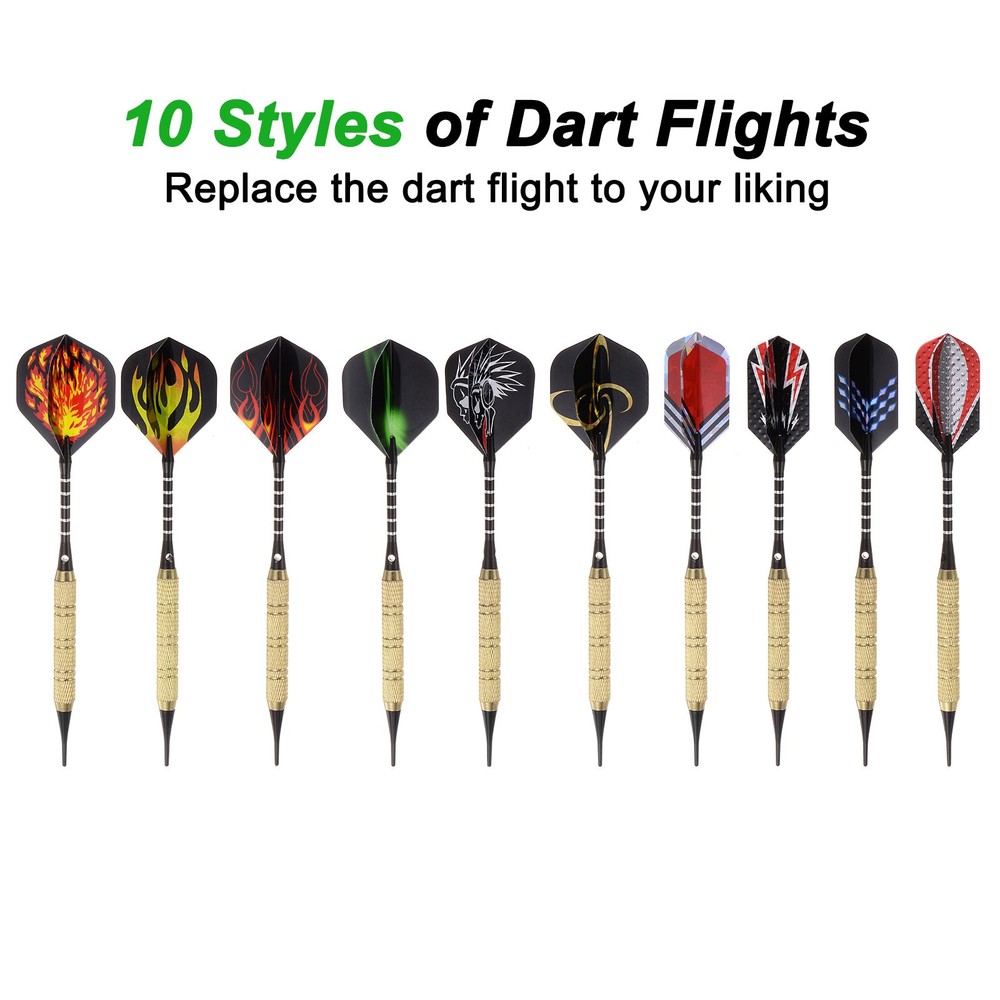 Soft Tip Darts Set - 12Pcs Plastic Tip Darts 100 Extra Dart Tips 42 Dart Flights