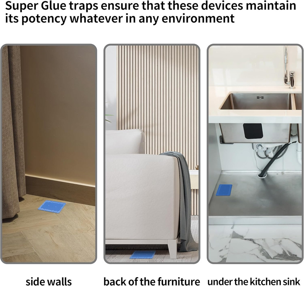 12 Pack Non-Toxic Sticky Mouse & Insect Traps - Pet Safe Pest Control