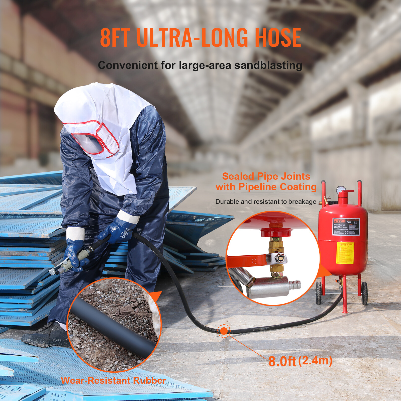 VEVOR 10 Gallon Sandblaster Portable Air Sand Blaster Media Abrasive 60-110PSI