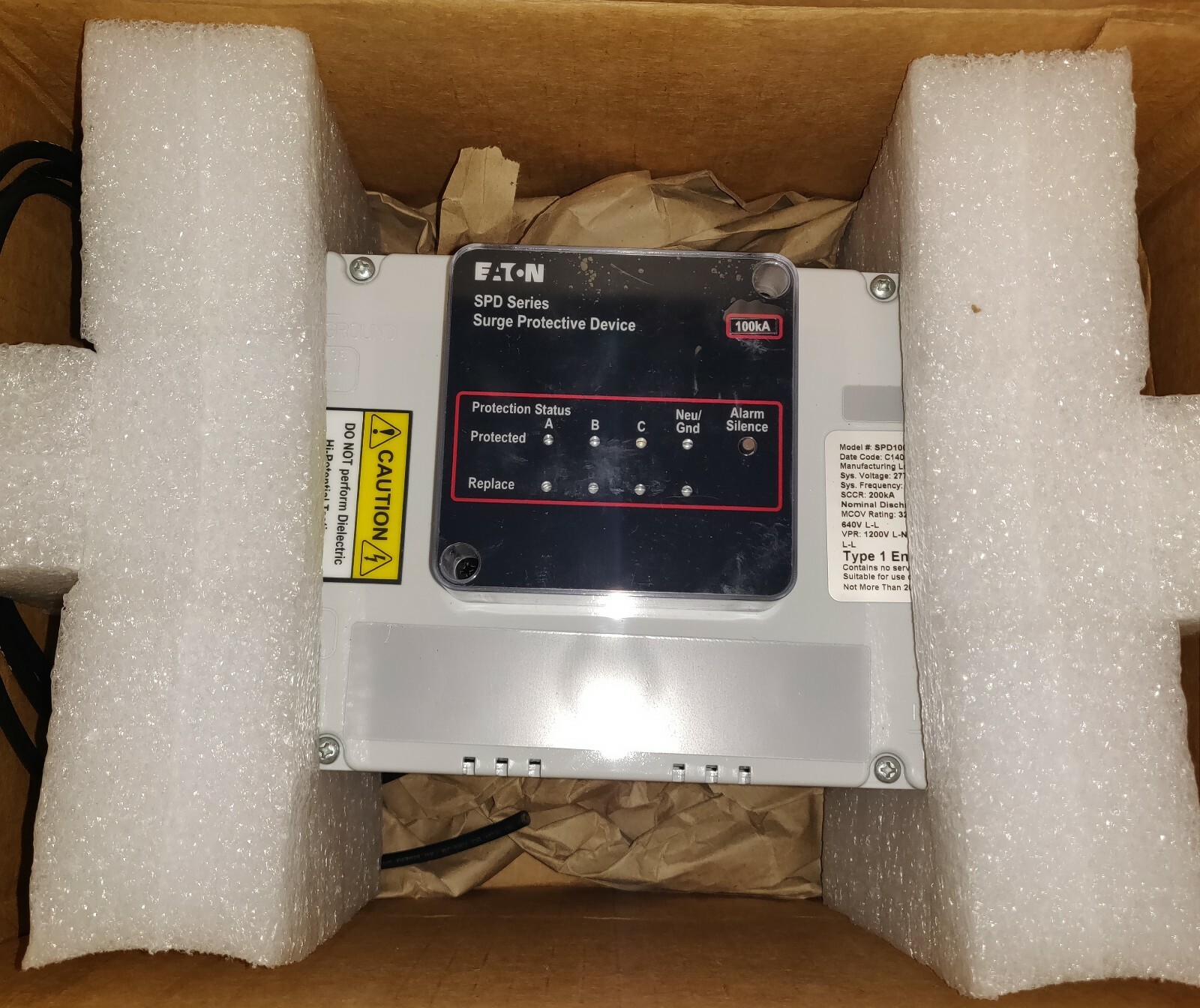 Eaton SPD100480Y2C Surge Protection, SPD Series, 100KA per phase, 480Y/277V, New