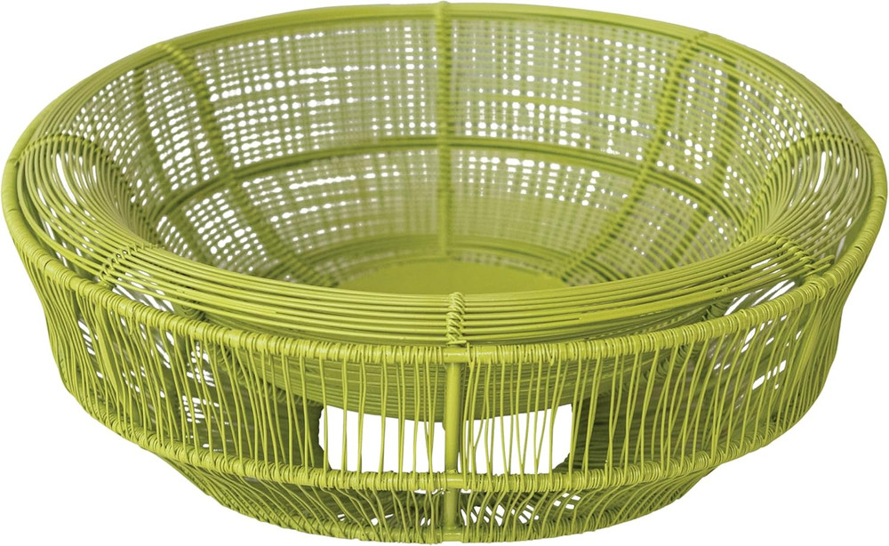 Metal Wire Double-Wall Bowl, Chartreuse