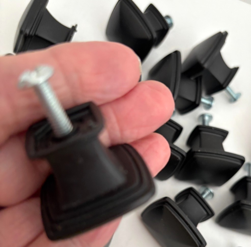 BUY 6-36 Matte BLACK 1.25" SQUARE Metal Drawer PULL KNOBS Cabinet Cupboard Pulls