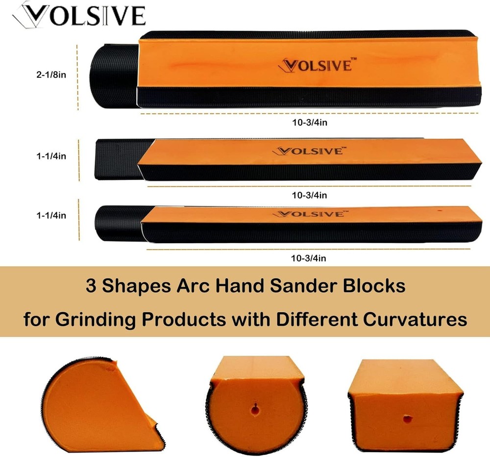 7Pcs Hand Sanding Block Set, Rectangle Handheld Sanding Pad, Hook and Loop Inter