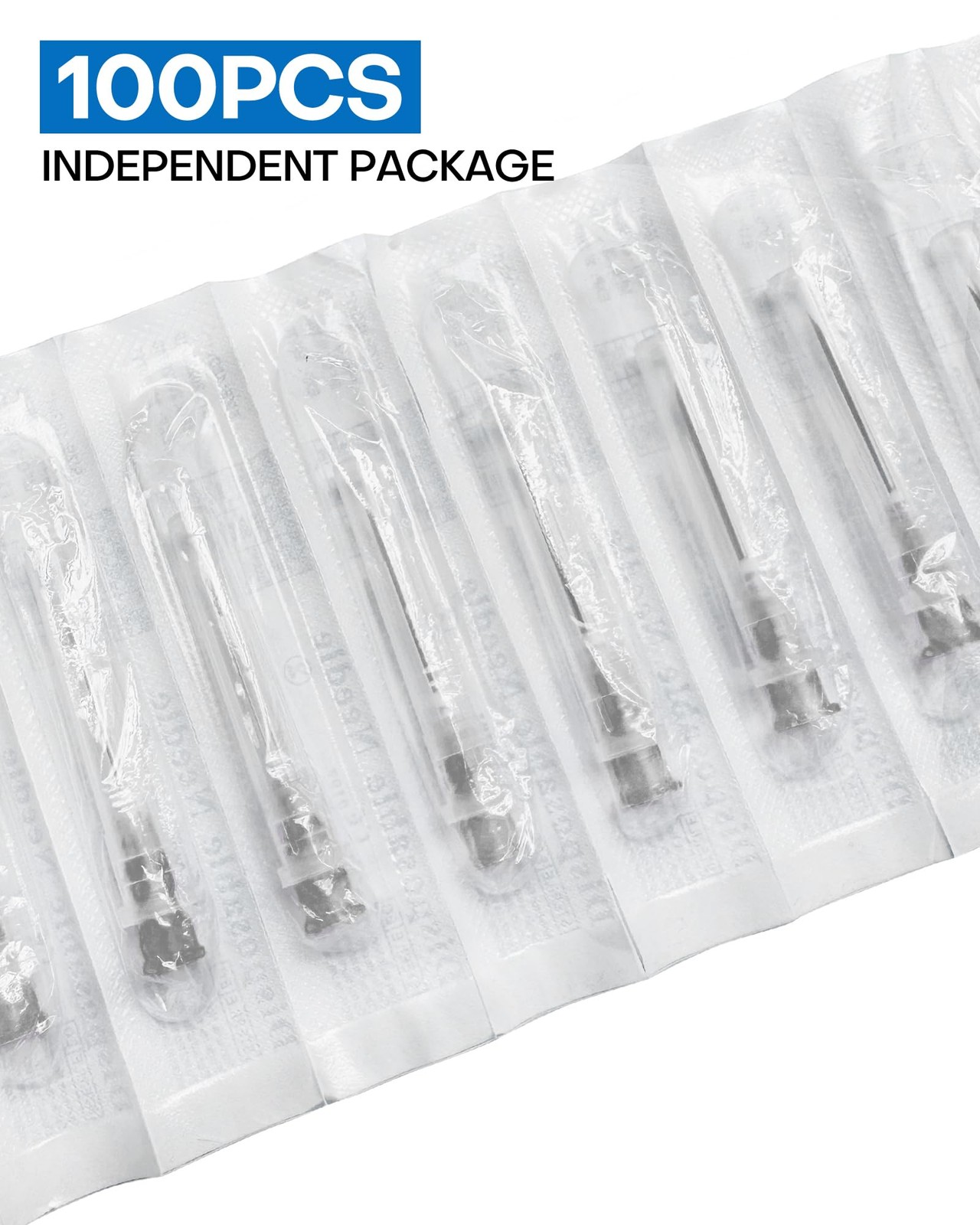 100 Pcs 22G 1 Inch Disposable Needle, Luer Lock Individual Package 22G-1