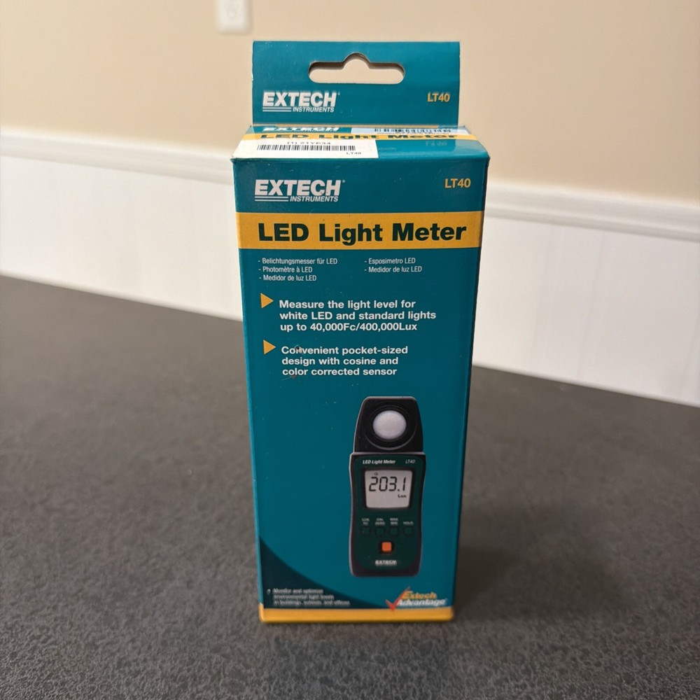 Extech LT40 LED Light Meter Complete Model